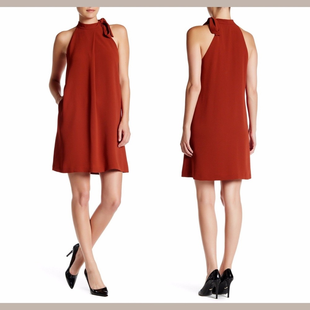 Theory Rust Halter Mini Dress